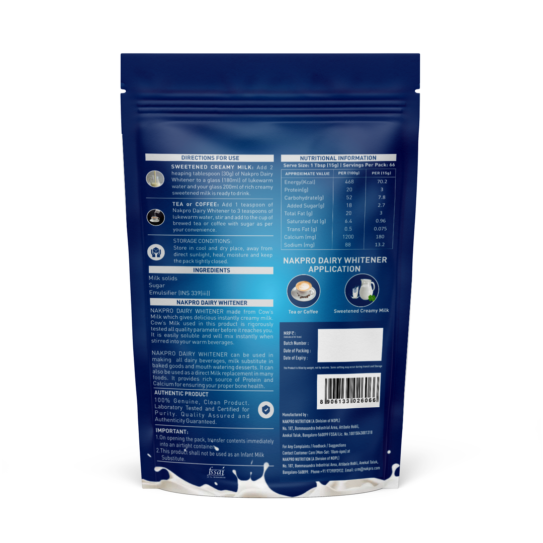 Dairy Whitener nutrition info