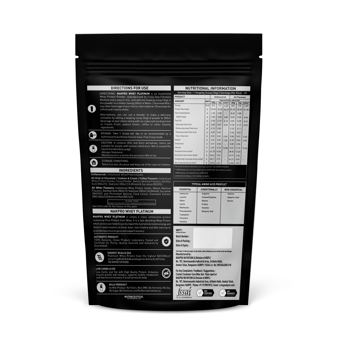 Nakpro Platinum Whey Protein With Creatine Monohydrate