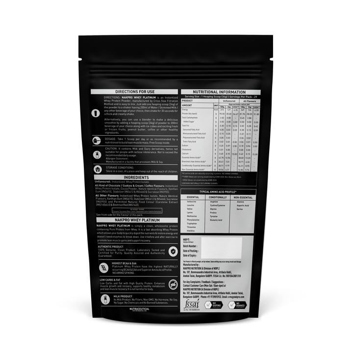 Nakpro Platinum Whey Protein With Creatine Monohydrate