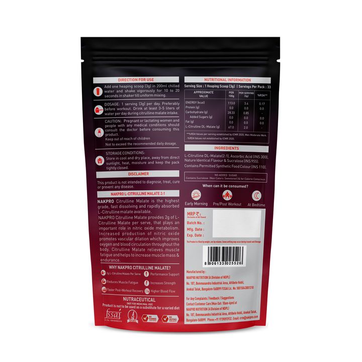 Citrulline Malate | Amino Acid Supplement (Unflavoured)