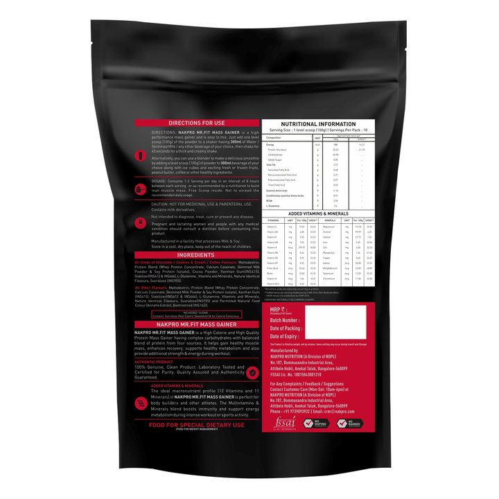 Mr. Fit Mass Gainer | High Protein Mass Gainer