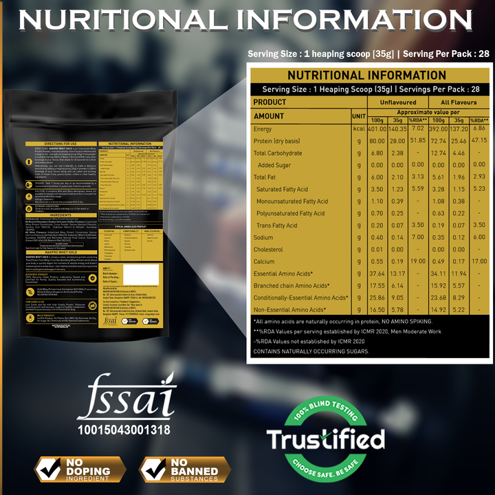 NAKPRO Gold Whey Protein And Creatine Combo (Concentrate)