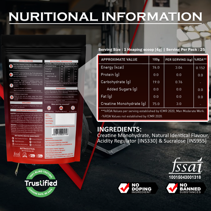 Nakpro Platinum Whey Protein With Creatine Monohydrate