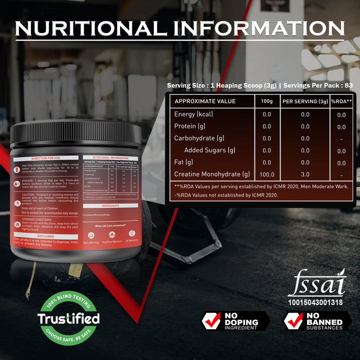 Micronized Creatine Monohydrate (Unflavoured)