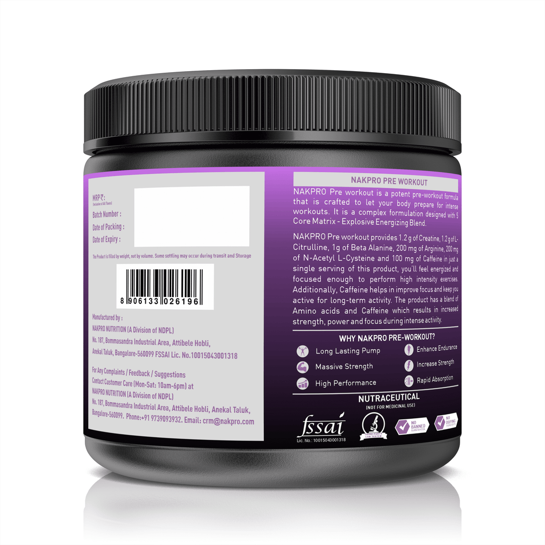 Product details on jar