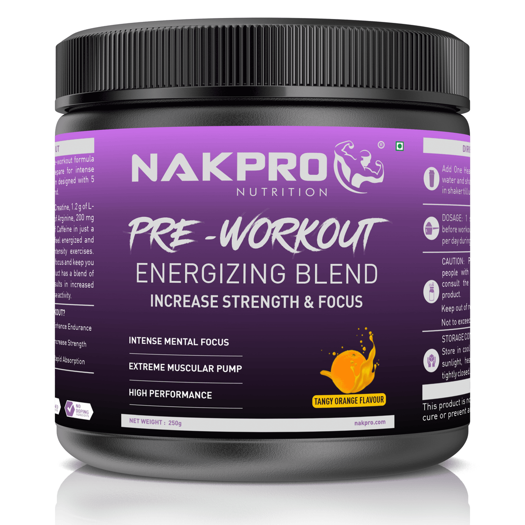 Nakpro Tangy Orange flavored Pre workout supplement