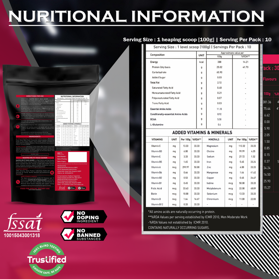 Mr. Fit Mass Gainer | High Protein Mass Gainer