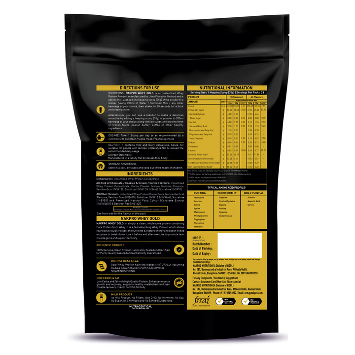 NAKPRO Gold Whey Protein And Creatine Combo (Concentrate)