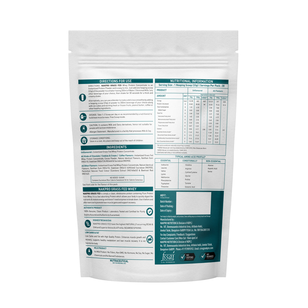 Grass Fed Whey Protein Concentrate