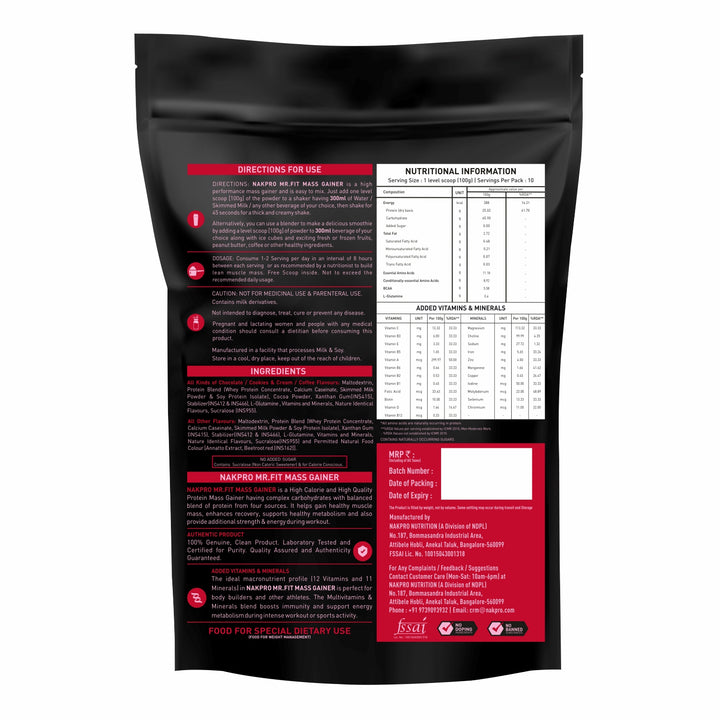 Mr. Fit Mass Gainer | High Protein Mass Gainer