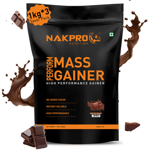 NAKPRO PERFORM MASS GAINER DOUBLE RICH CHOCOLATE 3KG
