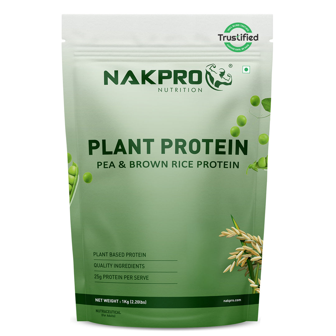 Nakpro Plant Protein Powder | 70g Protein | Pea & Brown Rice Protein Blend | Trustified Certified