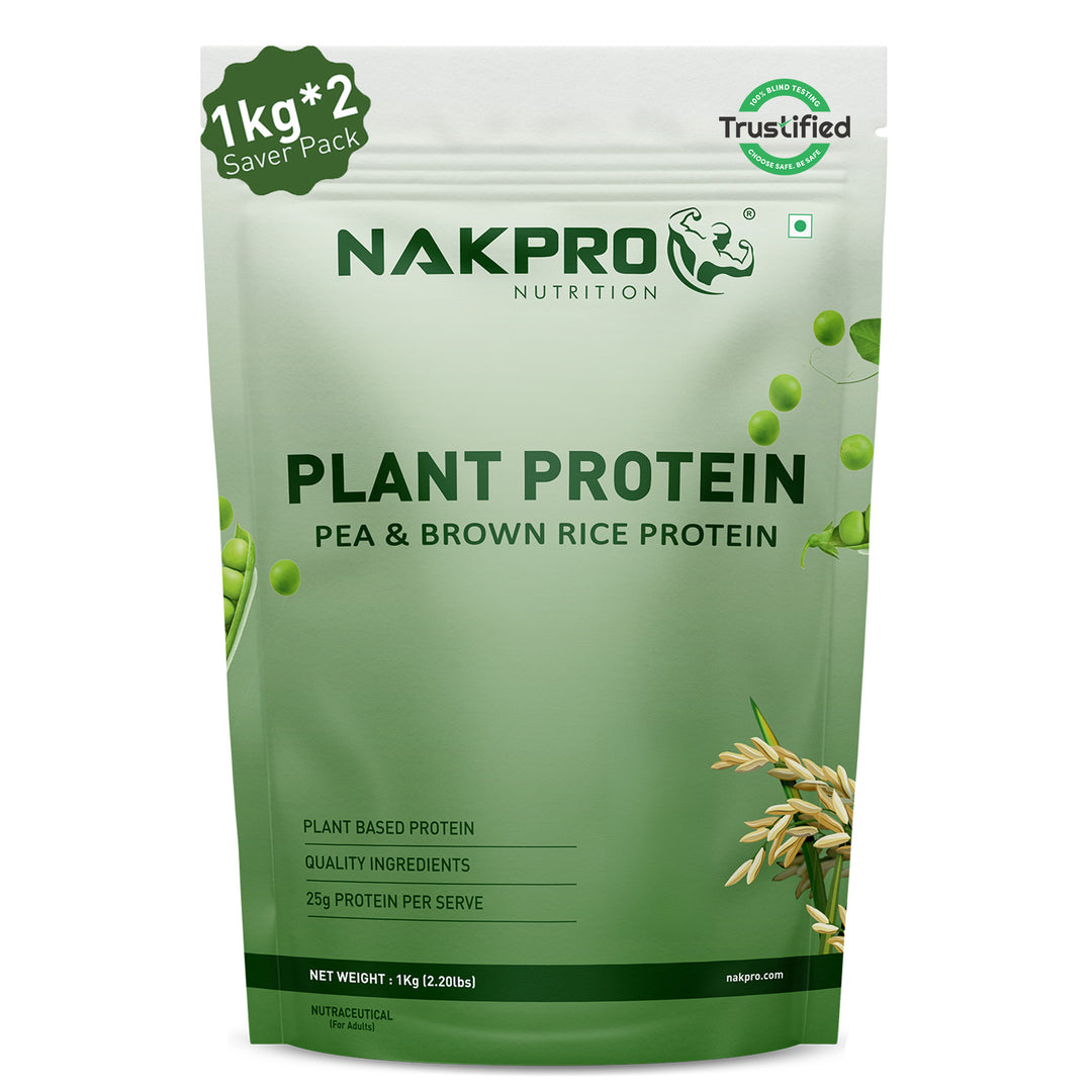 Nakpro Plant Protein Powder | 70g Protein | Pea & Brown Rice Protein Blend | Trustified Certified