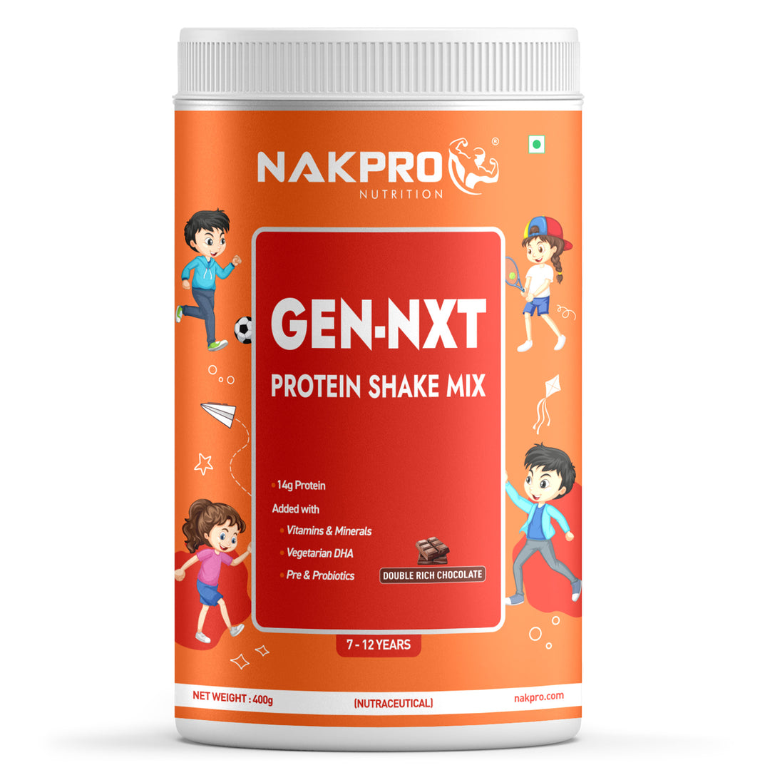 NAKPRO GEN-NXT Protein Shake Mix | 14g Protein, DHA, Vitamins & Minerals