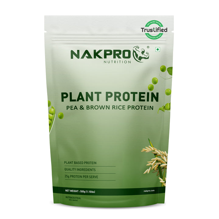 Nakpro Plant Protein Powder | 70g Protein | Pea & Brown Rice Protein Blend | Trustified Certified
