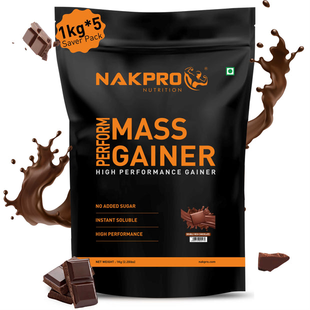 NAKPRO PERFORM MASS GAINER DOUBLE RICH CHOCOLATE 5KG