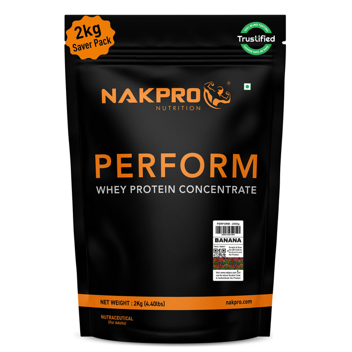Nakpro Perform Whey Protein Concentrate | 65g Protein | Trustified Certified