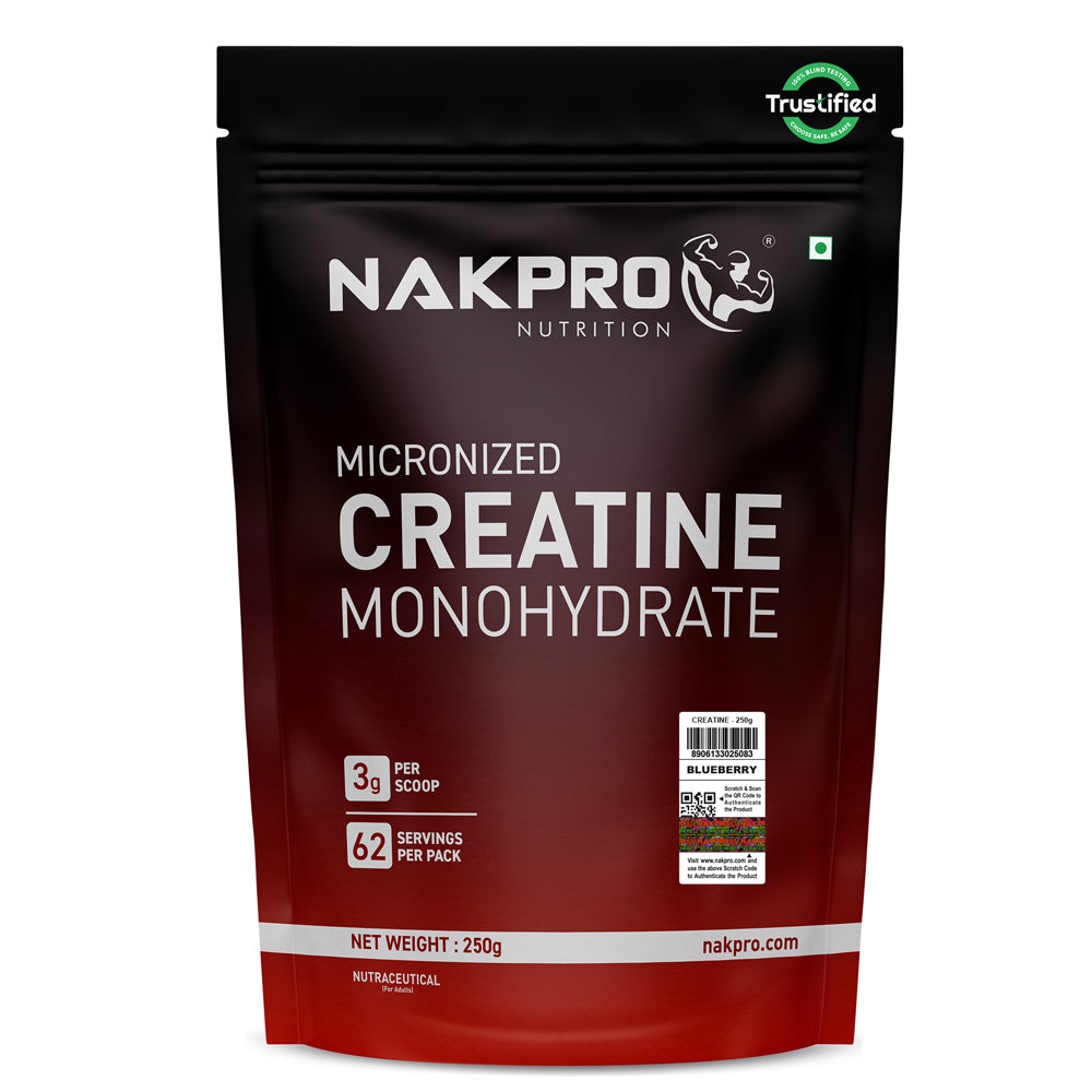 Nakpro Micronized Creatine Monohydrate | Maintenance and Support muscle | Trustified Certified