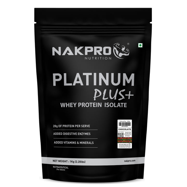 Nakpro Platinum Plus+ Whey Protein Isolate | 82g Protein | Added Digestive Enzymes, Vitamins & Minerals
