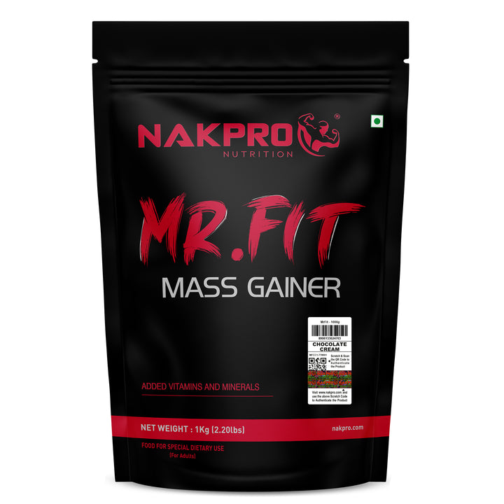 Nakpro Mr. Fit Mass Gainer | High Protein Mass Gainer | 66g Carbs | Added Vitamins & Minerals