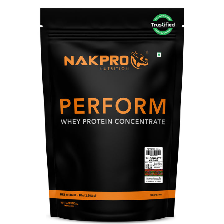 Nakpro Perform Whey Protein Concentrate | 65g Protein | Trustified Certified