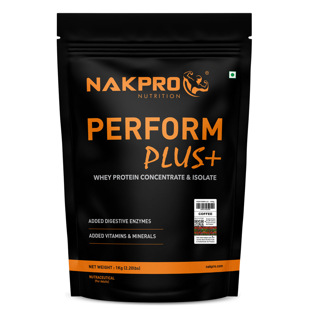 Nakpro Perform Plus+ Whey Protein Blend | 70g Protein | Blend of WPI & WPC | Added Vitamins, Minerals & Digestive Enzymes