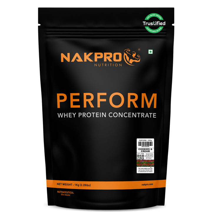 Nakpro Perform Whey Protein Concentrate | 65g Protein | Trustified Certified