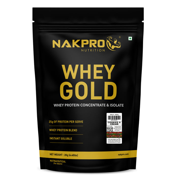 Nakpro Whey Gold Whey Protein Blend | 73g Protein | Whey Isolate & Concentrate Blend