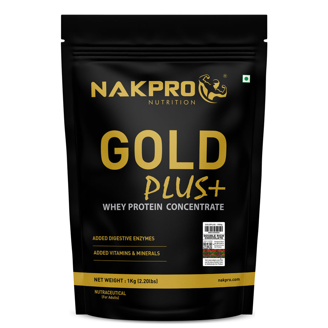 Nakpro Gold Plus+ Whey Protein Concentrate | 73g Protein | Added Digestive Enzymes, Vitamins & Minerals