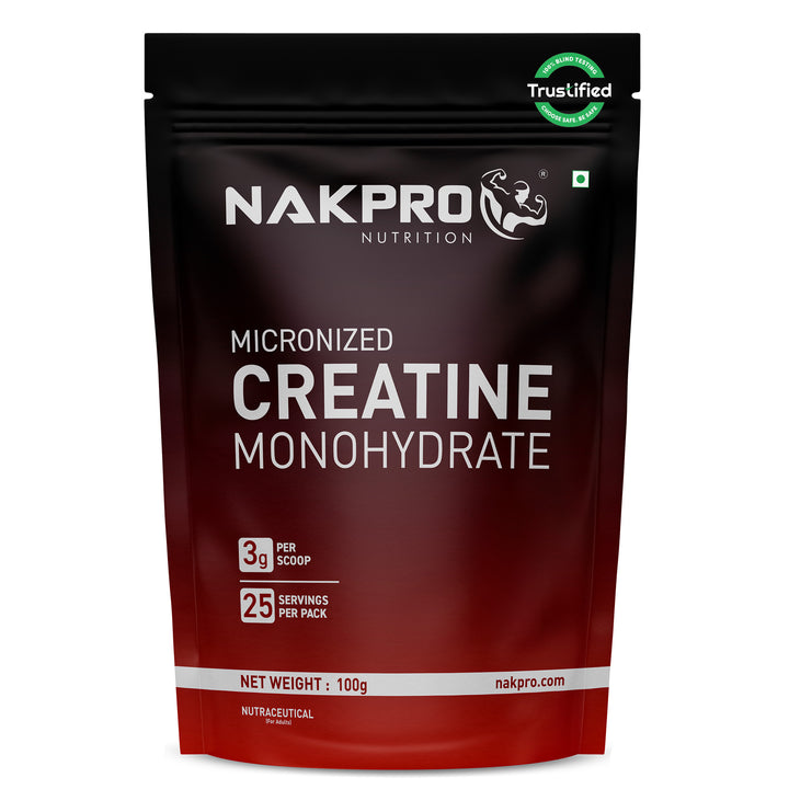 Nakpro Micronized Creatine Monohydrate | Maintenance and Support muscle | Trustified Certified
