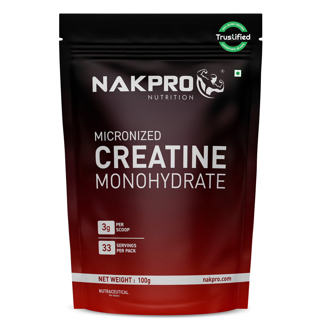 Nakpro Micronized Creatine Monohydrate | Maintenance and Support muscle | Trustified Certified