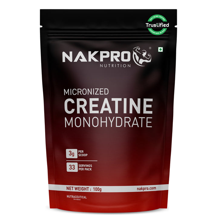 Nakpro Micronized Creatine Monohydrate | Maintenance and Support muscle | Trustified Certified