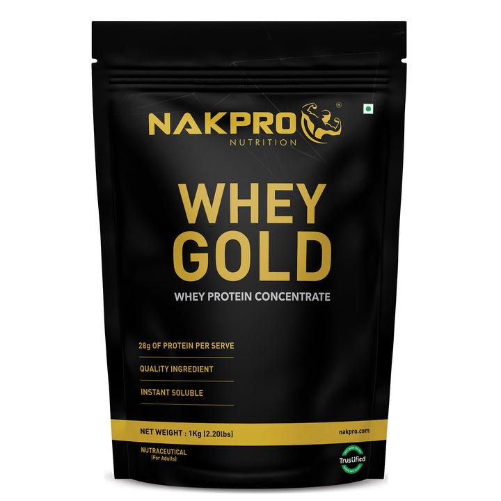 Nakpro Whey Gold Protein Concentrate | 80g Protein | Clean Unflavored Whey Protein | Trustified Certified