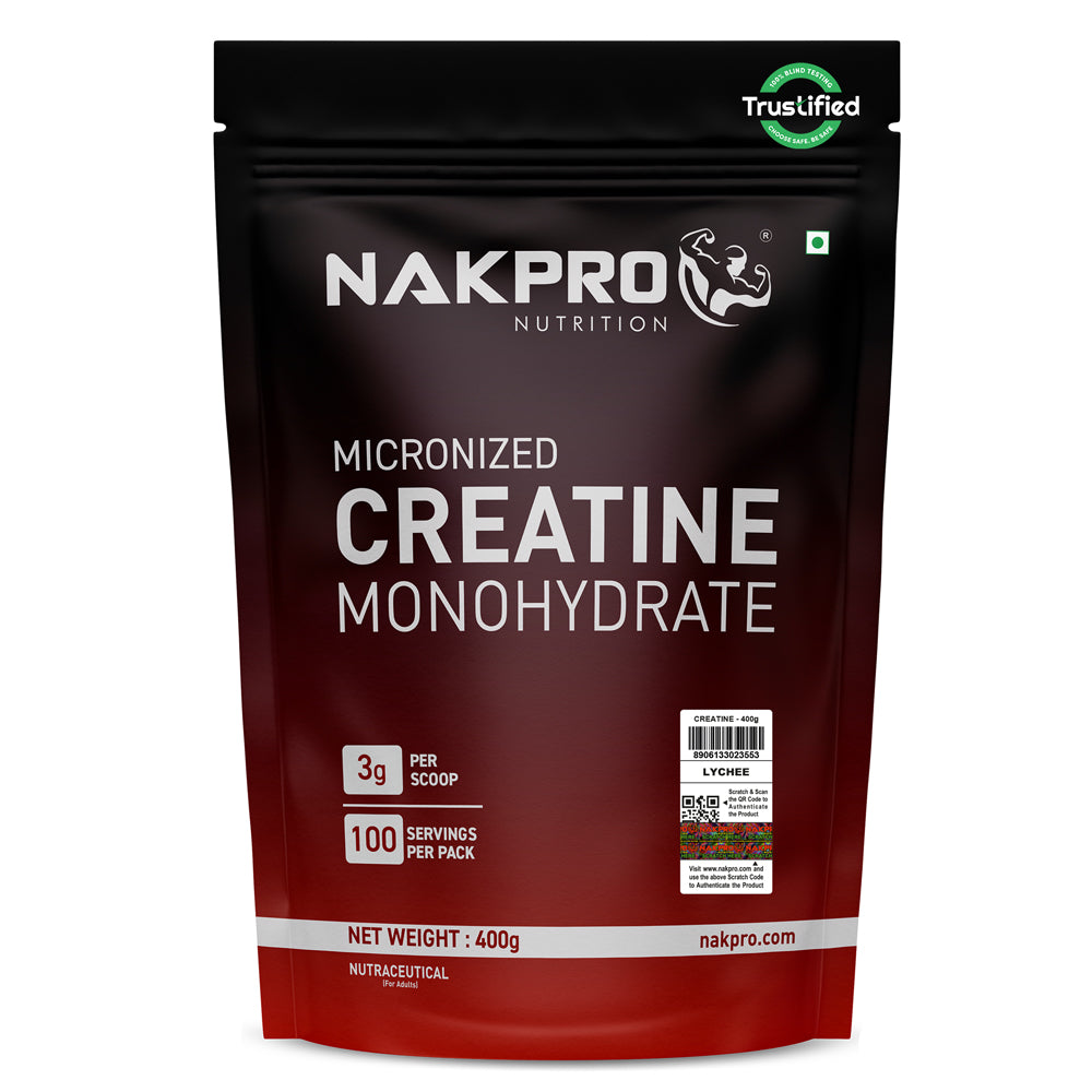 Nakpro Micronized Creatine Monohydrate | Maintenance and Support muscle | Trustified Certified