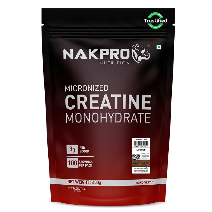 Nakpro Micronized Creatine Monohydrate | Maintenance and Support muscle | Trustified Certified