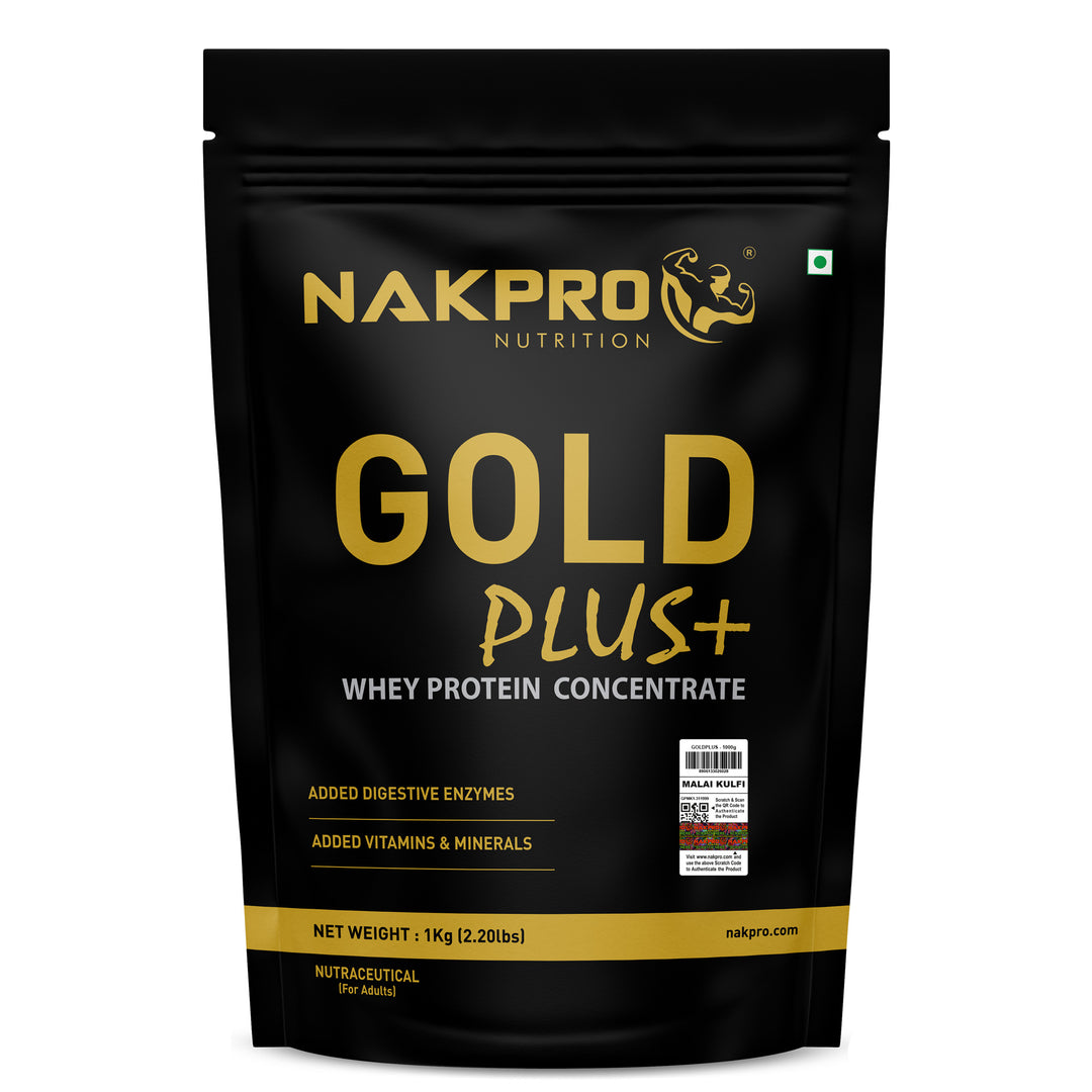 Nakpro Gold Plus+ Whey Protein Concentrate | 73g Protein | Added Digestive Enzymes, Vitamins & Minerals