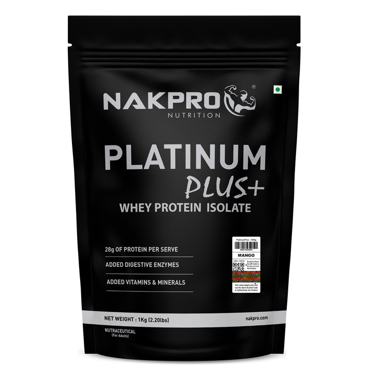 Nakpro Platinum Plus+ Whey Protein Isolate | 82g Protein | Added Digestive Enzymes, Vitamins & Minerals
