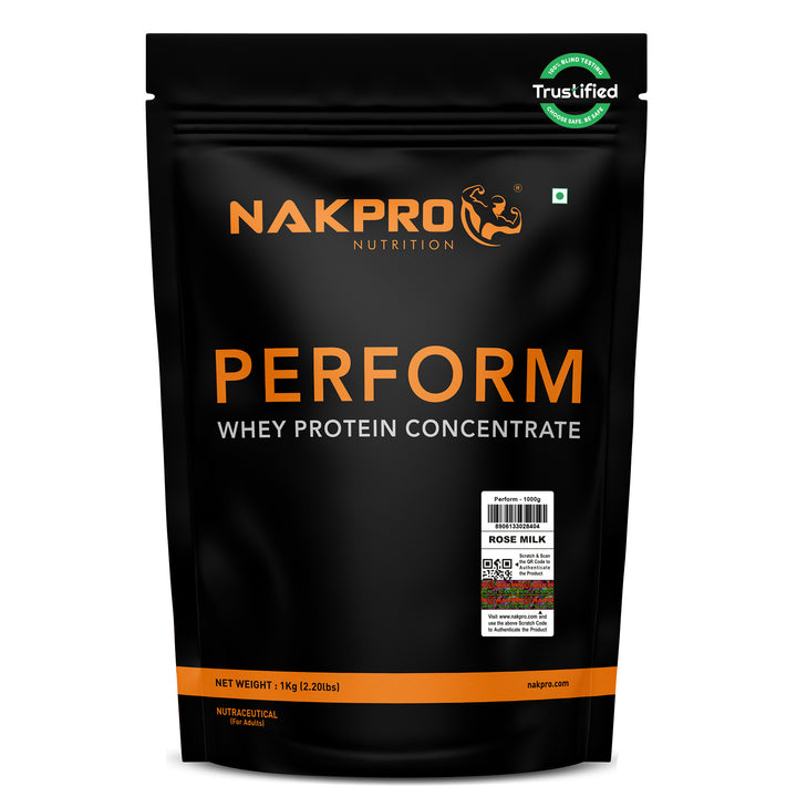 Nakpro Perform Whey Protein Concentrate | 65g Protein | Trustified Certified