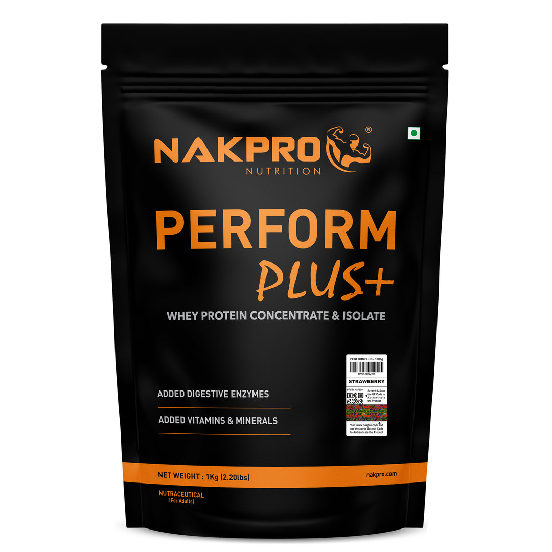 Nakpro Perform Plus+ Whey Protein Blend | 70g Protein | Blend of WPI & WPC | Added Vitamins, Minerals & Digestive Enzymes