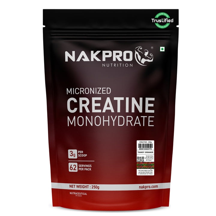 Nakpro Micronized Creatine Monohydrate | Maintenance and Support muscle | Trustified Certified