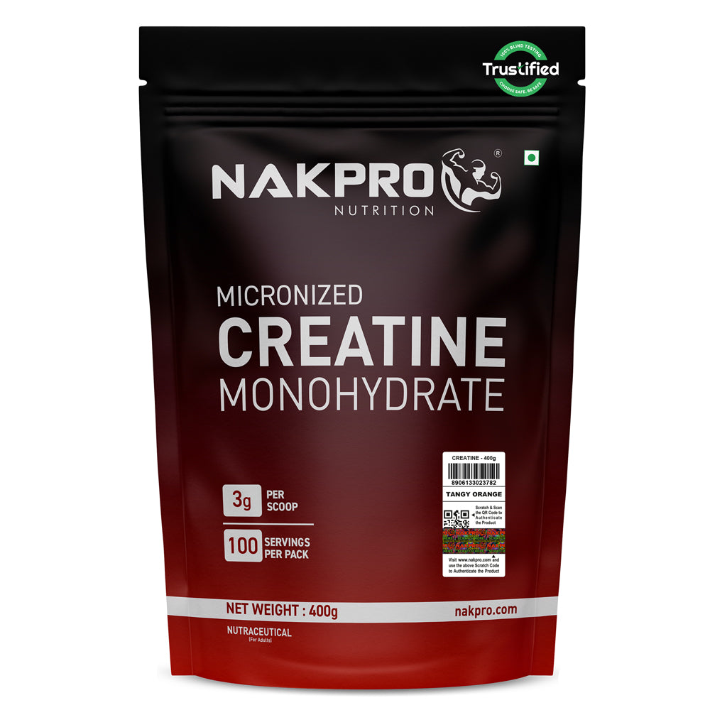 Nakpro Micronized Creatine Monohydrate | Maintenance and Support muscle | Trustified Certified