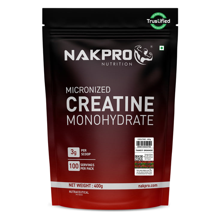 Nakpro Micronized Creatine Monohydrate | Maintenance and Support muscle | Trustified Certified