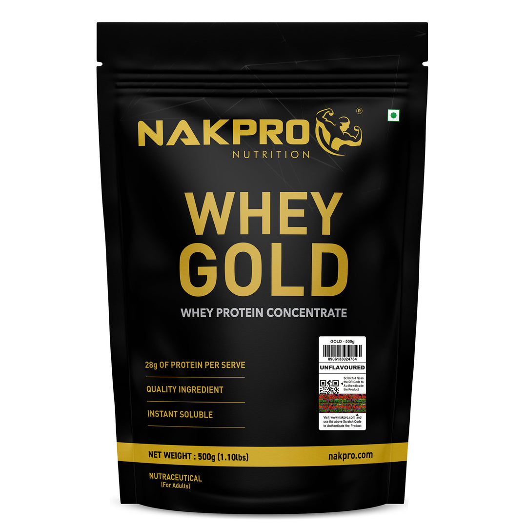 Nakpro Whey Gold Protein Concentrate | 80g Protein | Clean Unflavored Whey Protein | Trustified Certified