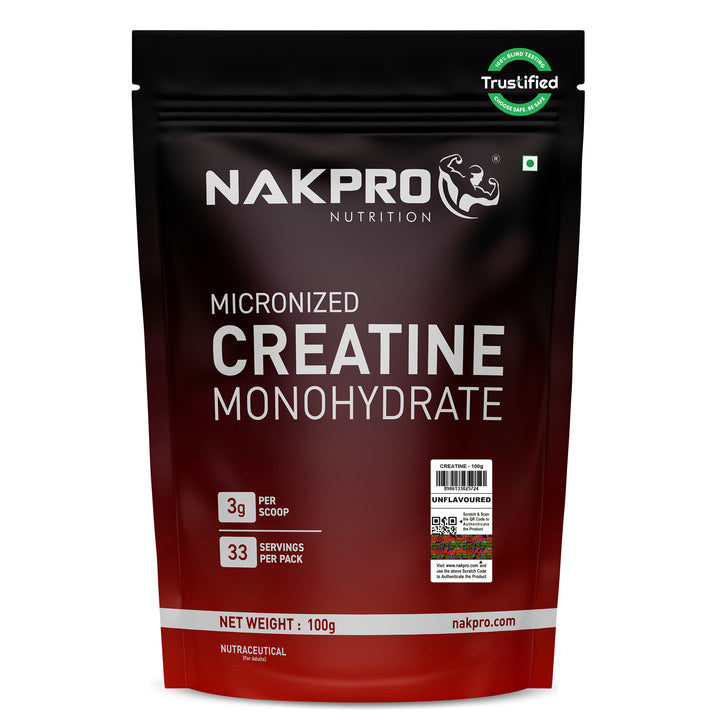 Nakpro Micronized Creatine Monohydrate | Maintenance and Support muscle | Trustified Certified