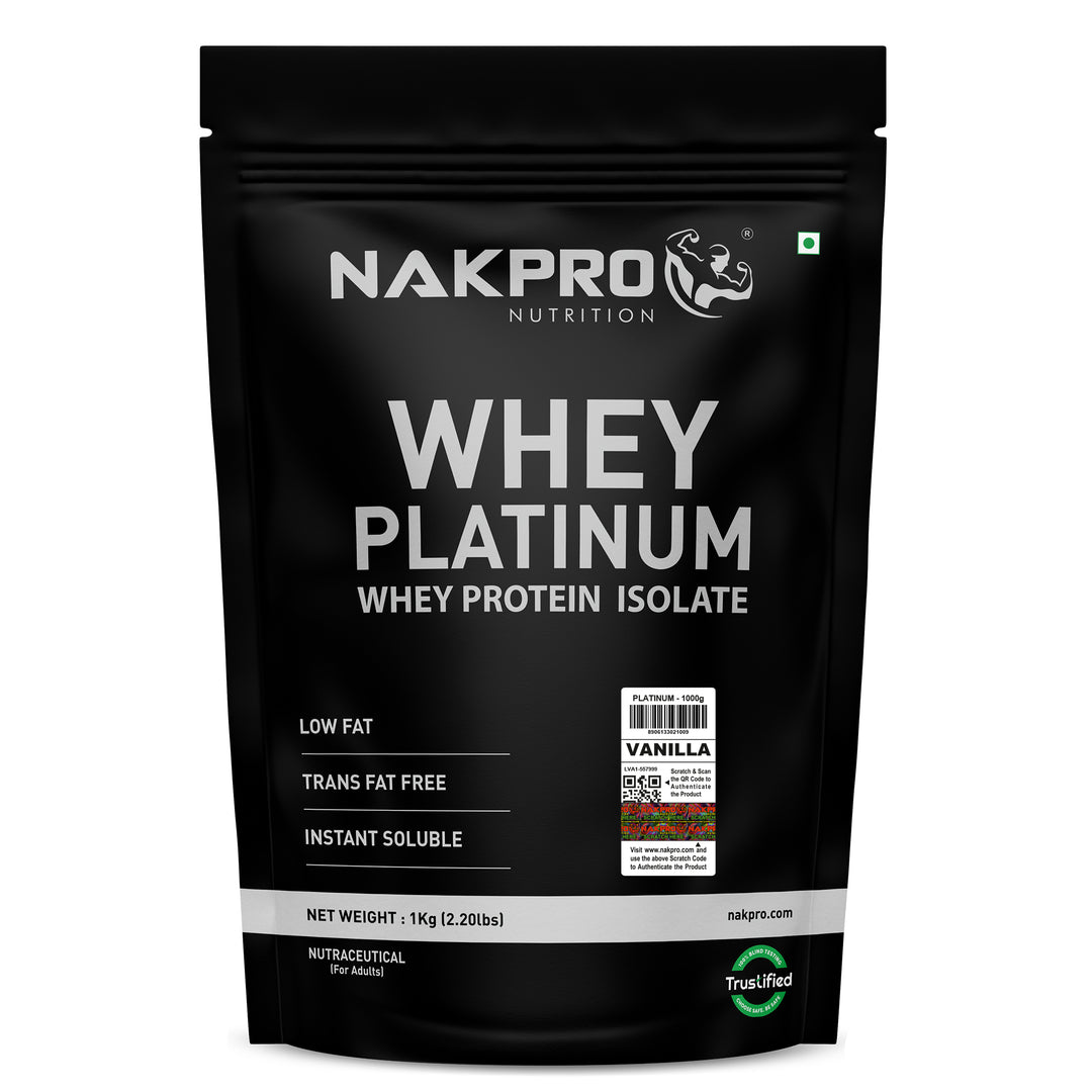 Nakpro Platinum 100% Whey Protein Isolate | 82g Protein | Trustified Certified
