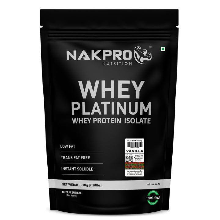Nakpro Platinum 100% Whey Protein Isolate | 82g Protein | Trustified Certified