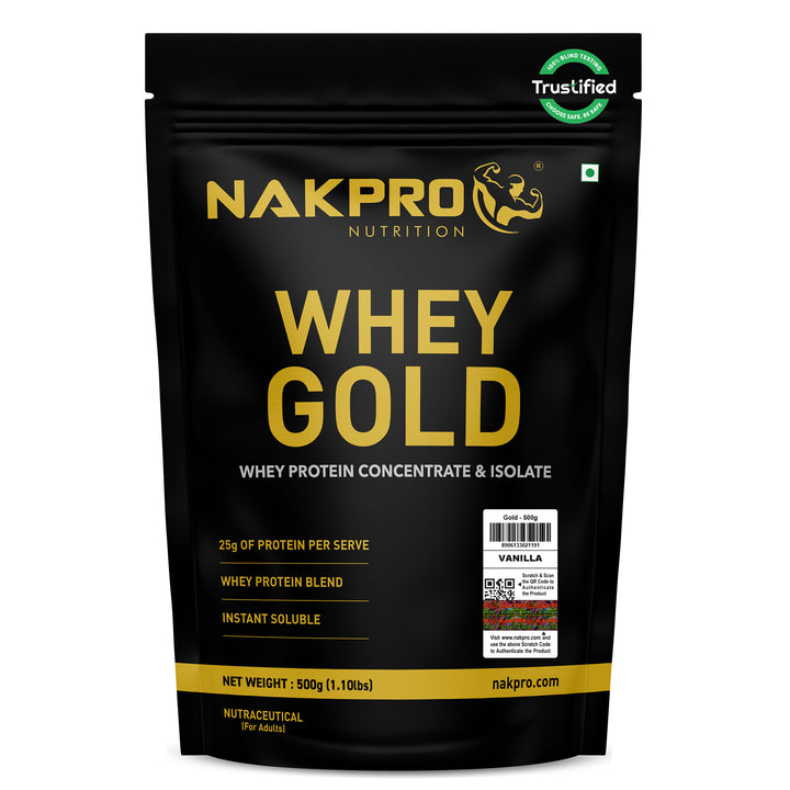 Nakpro Whey Gold Whey Protein Blend | 73g Protein | Whey Isolate & Concentrate Blend