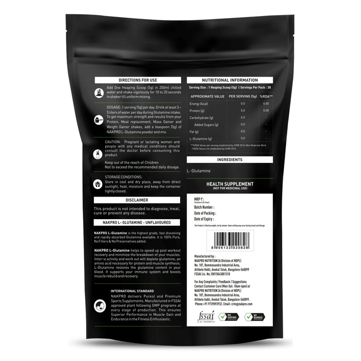 L-Glutamine | Essential Amino Acid (Unflavoured)
