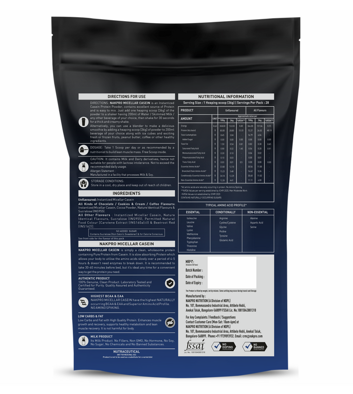 Micellar Casein Protein Powder (Unflavoured)