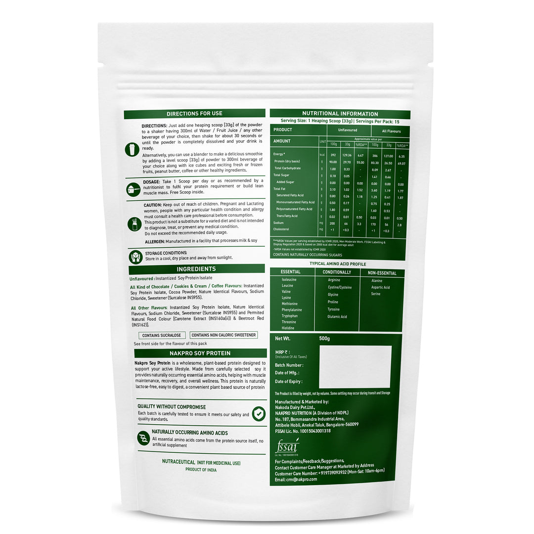 Nakpro Soy Protein Isolate | 80g Protein | Plant based Protein